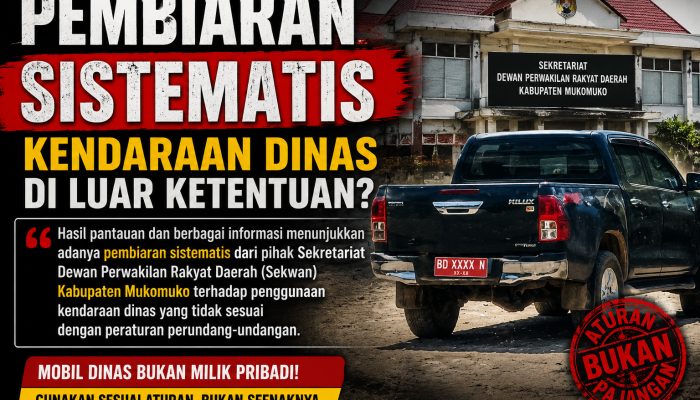 Pembiaran Penggunaan Kendaraan Dinas di Lingkungan Sekwan Melanggar Aturan