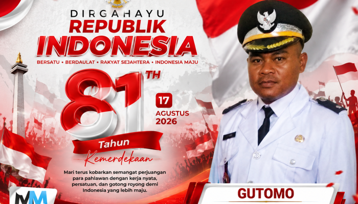 Gutomo Kepala Desa Gajah Makmur Sampaikan Ucapan Dirgahayu Republik Indonesia ke-81